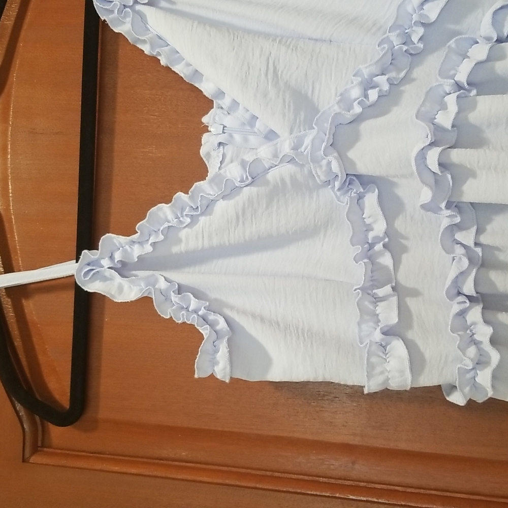 Iris Ruffle Trim Adjustable Spaghetti Straps Mini… - image 2